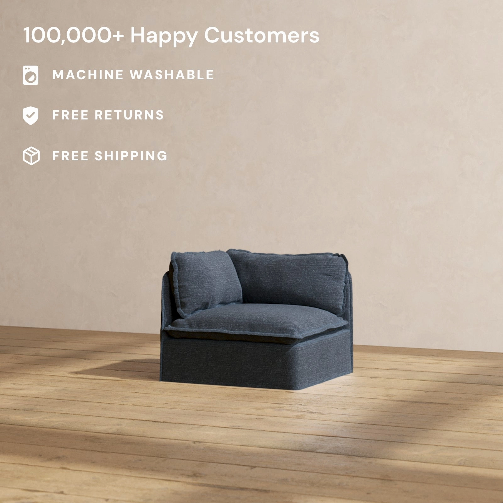 Modular Performance Corner Chair in Indigo | Relaxed Blend