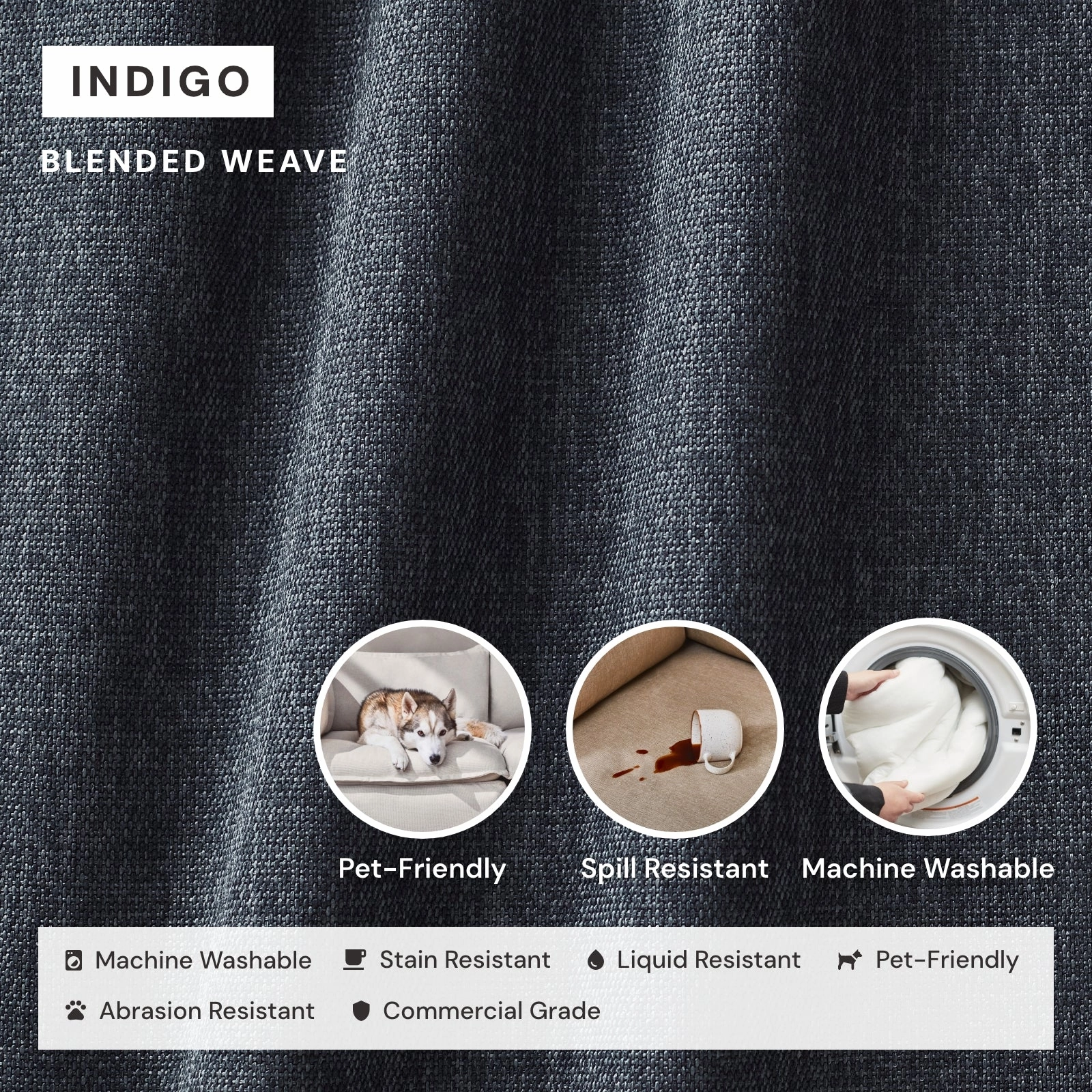 Modular Performance Corner Chair in Indigo | Relaxed Blend