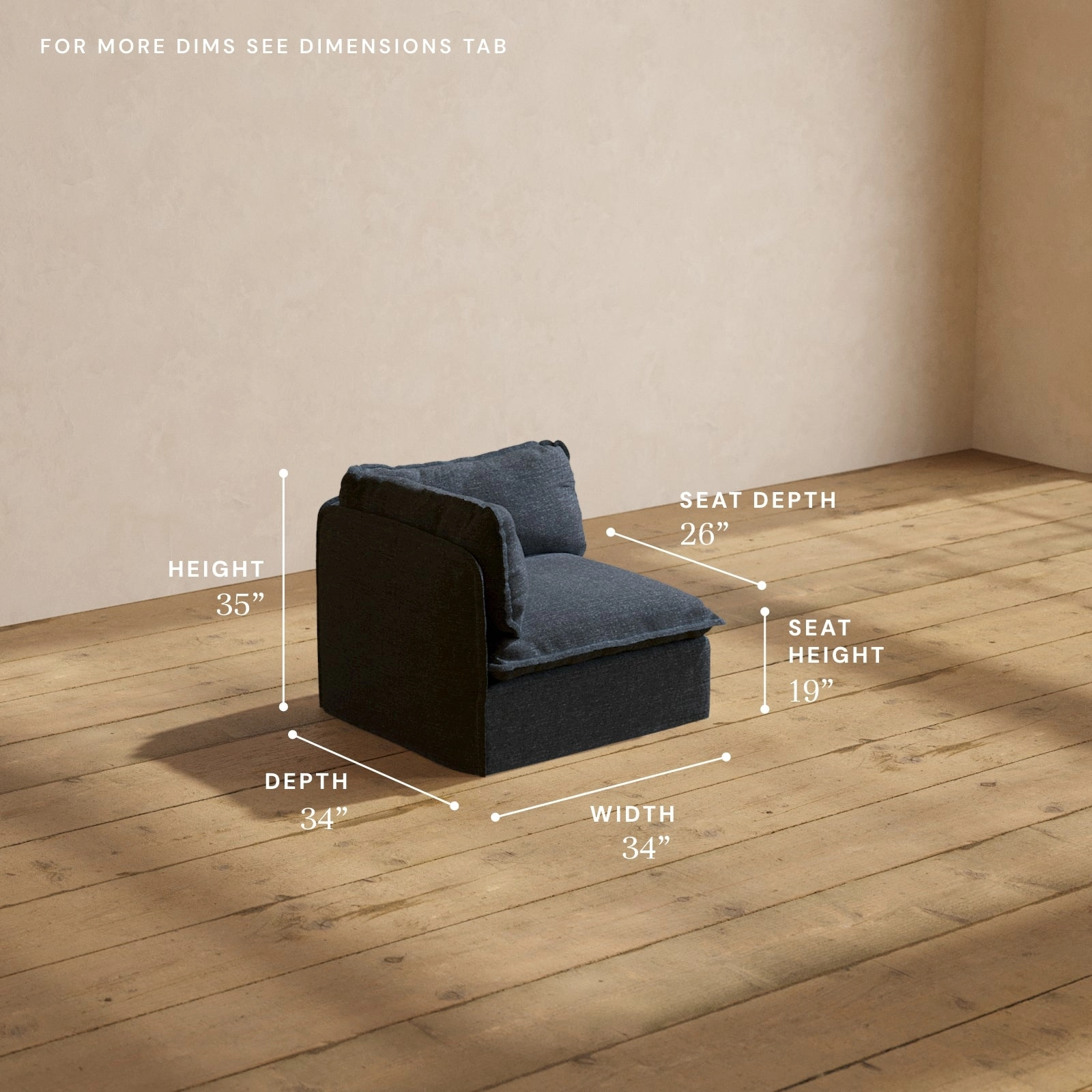 Modular Performance Corner Chair in Indigo | Relaxed Blend