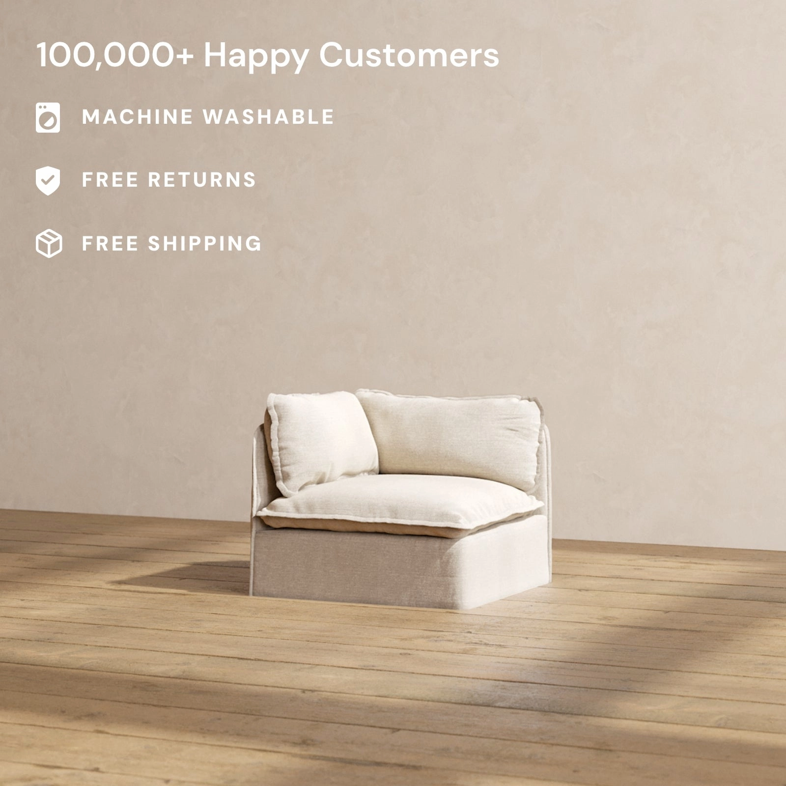 Modular Performance Corner Chair in Oat | Deluxe Blend