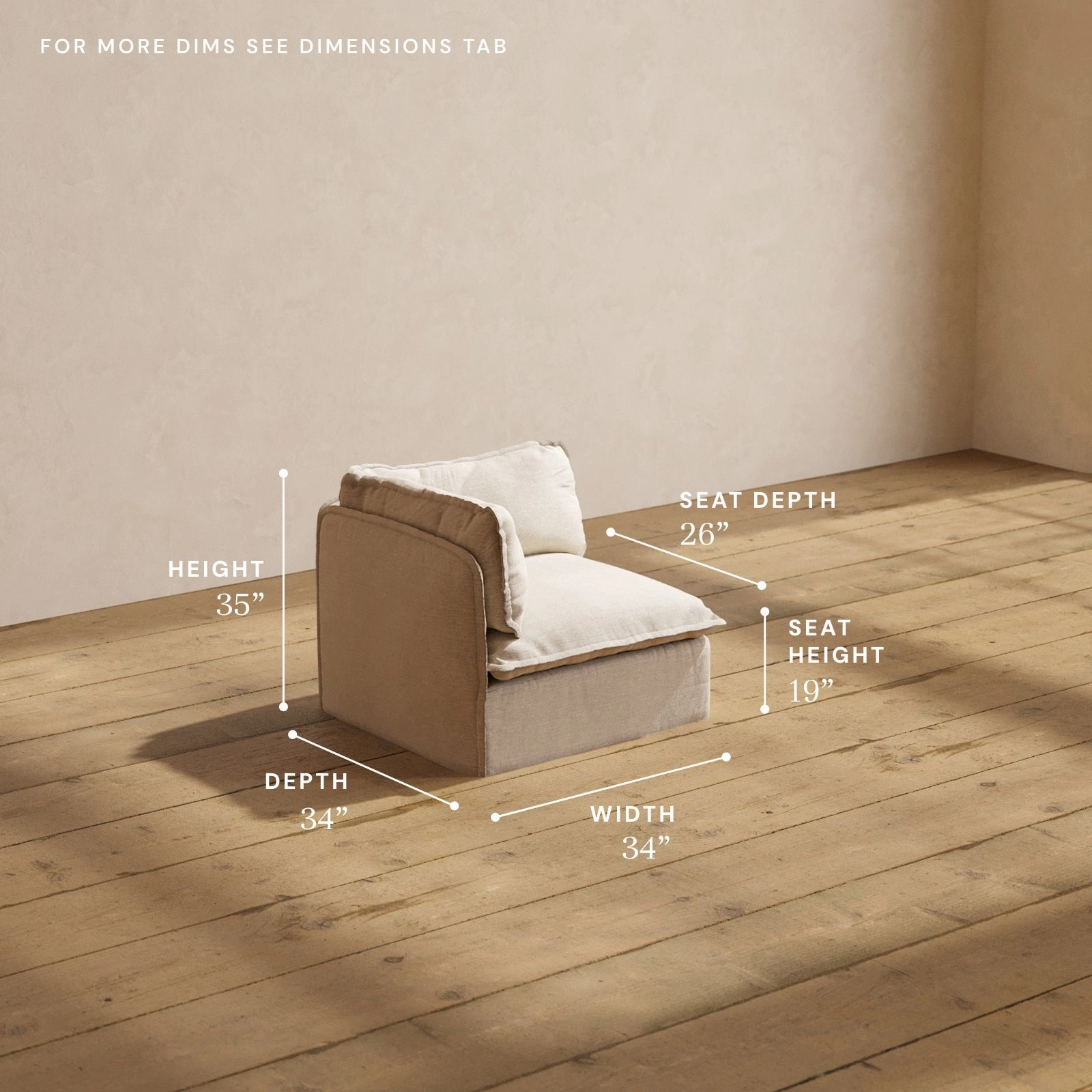 Modular Performance Corner Chair in Oat | Relaxed Blend