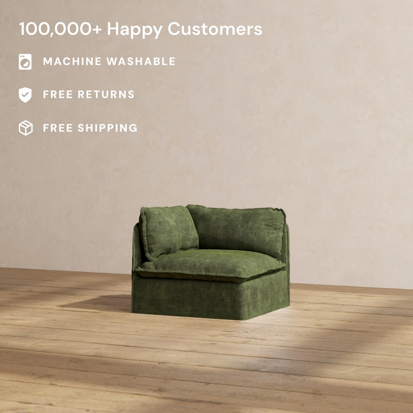 Modular Performance Corner Chair in Olive | Deluxe Blend