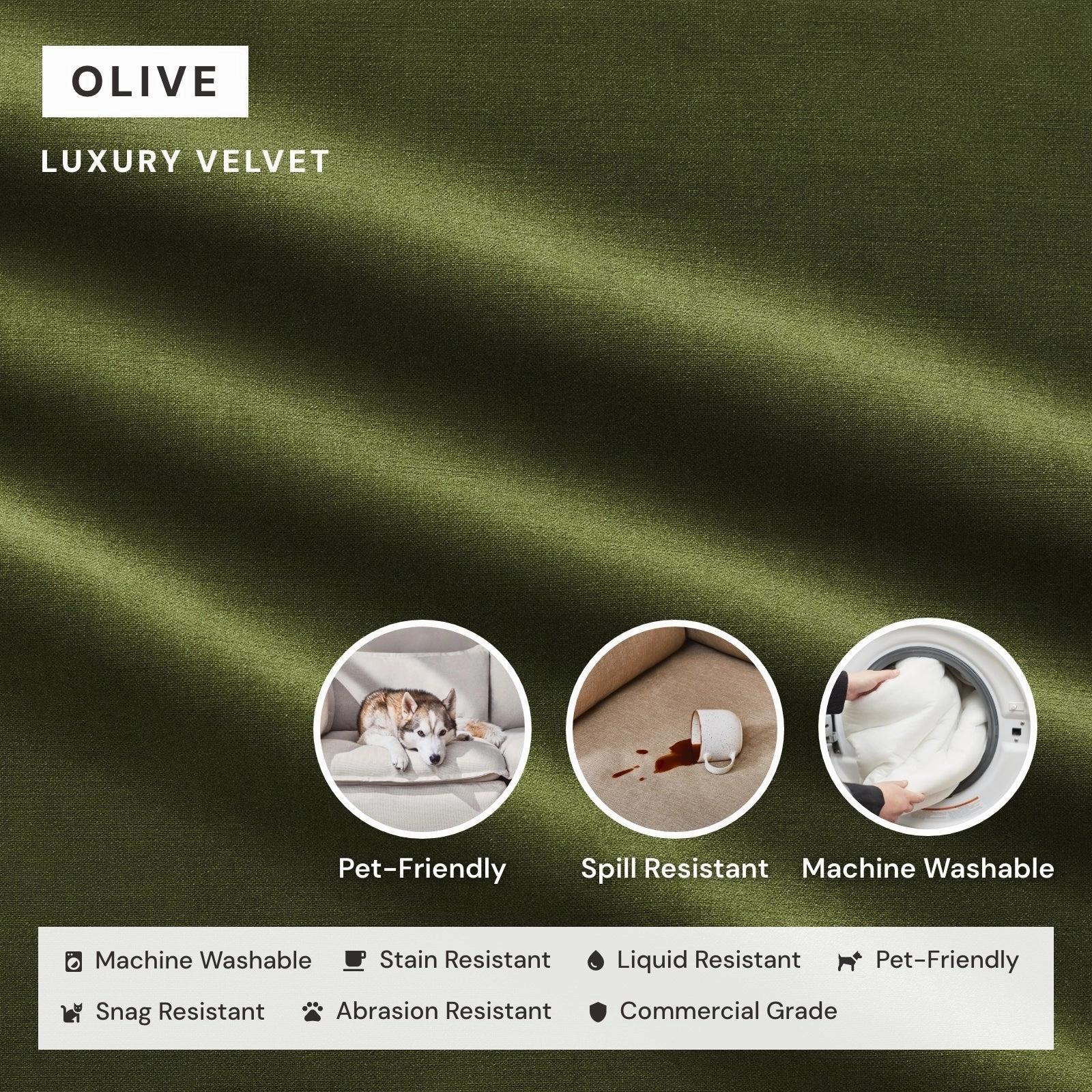 Modular Performance Corner Chair in Olive | Deluxe Blend