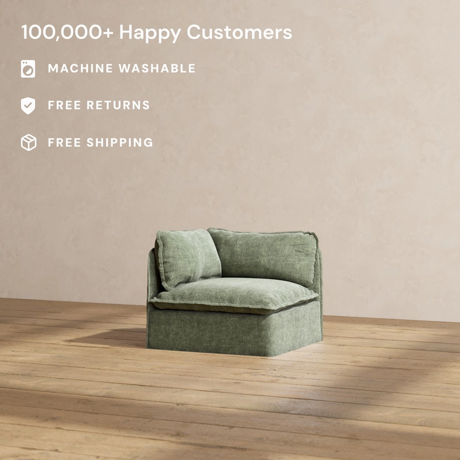 Modular Performance Corner Chair in Willow | Relaxed Blend