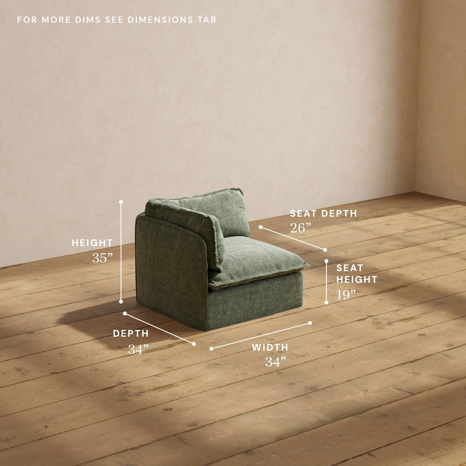 Modular Performance Corner Chair in Willow | Relaxed Blend