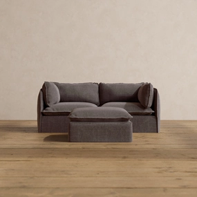 Modular Washable 2-Seater   Ottoman in Caviar | Memorix  Seat | Contour Pillow