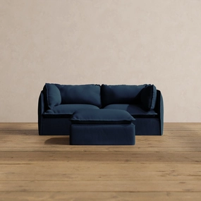 Modular Washable 2-Seater   Ottoman in Sumi | Memorix  Seat | Contour Pillow