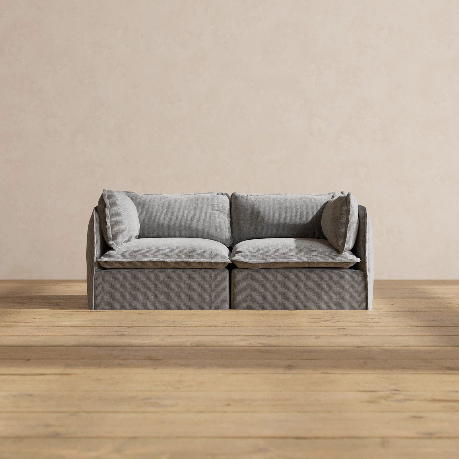 Modular Washable 2-Seater in Ash | Deluxe  Seat | Cloud Pillow