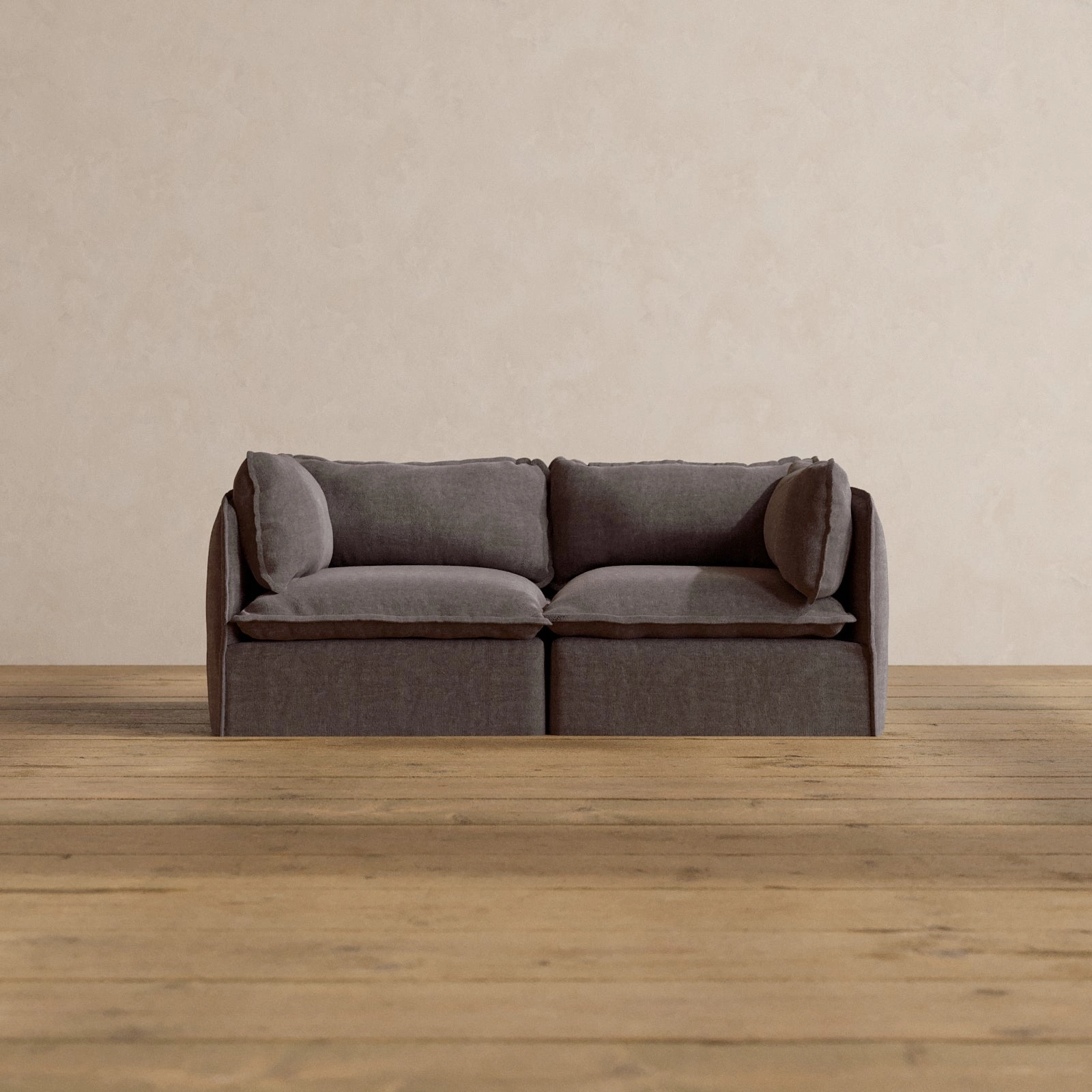 Modular Washable 2-Seater in Caviar | Deluxe  Seat | Cloud Pillow