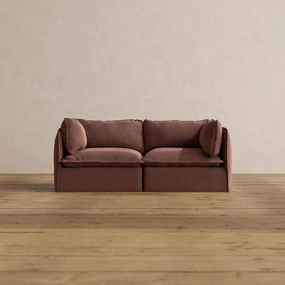 Modular Washable 2-Seater in Chestnut | Deluxe  Seat | Cloud Pillow