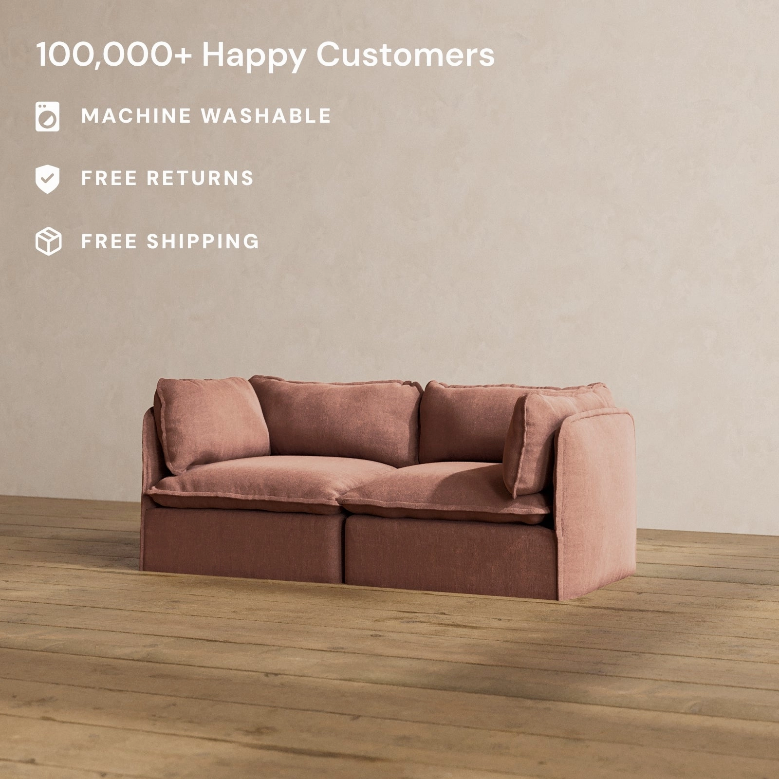 Modular Washable 2-Seater in Chestnut | Memorix  Seat | Contour Pillow
