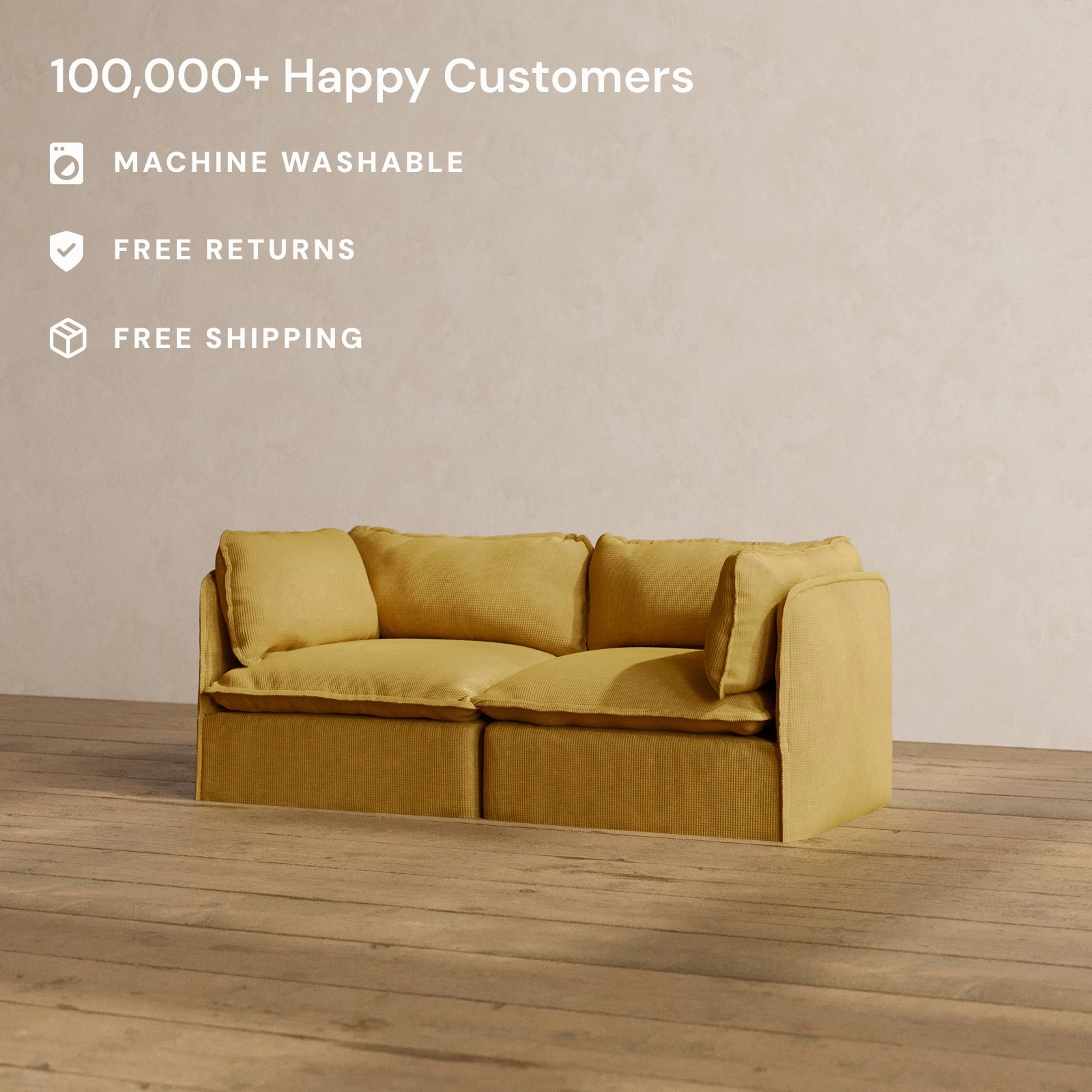 Modular Washable 2-Seater in Kiiro | Memorix  Seat | Contour Pillow