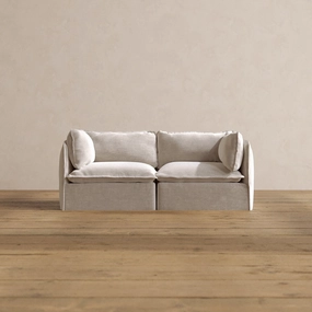 Modular Washable 2-Seater in Mist | Deluxe  Seat | Cloud Pillow