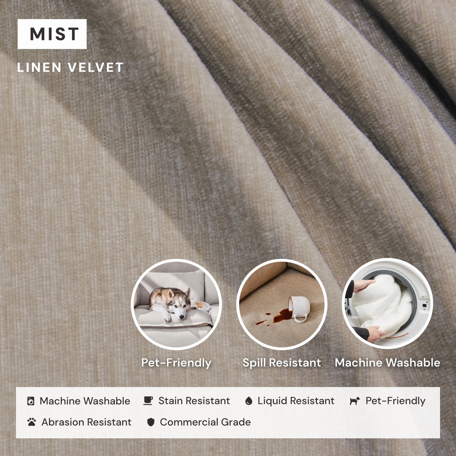 Modular Washable 2-Seater in Mist | Deluxe  Seat | Cloud Pillow