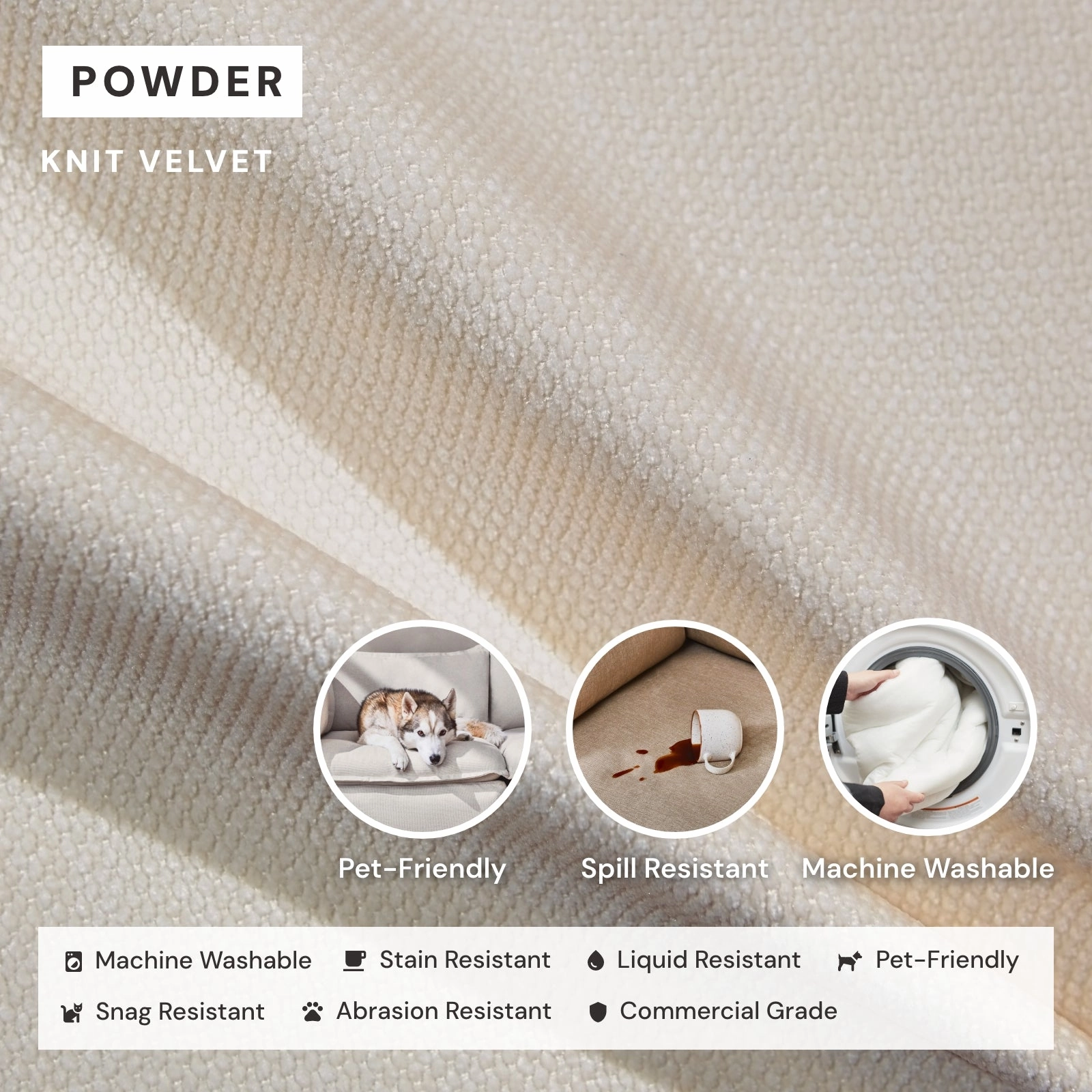 Modular Washable 2-Seater in Powder | Memorix  Seat | Contour Pillow
