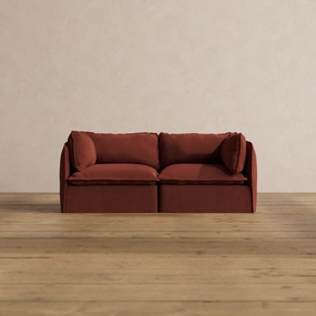 Modular Washable 2-Seater in Rust | Deluxe  Seat | Cloud Pillow