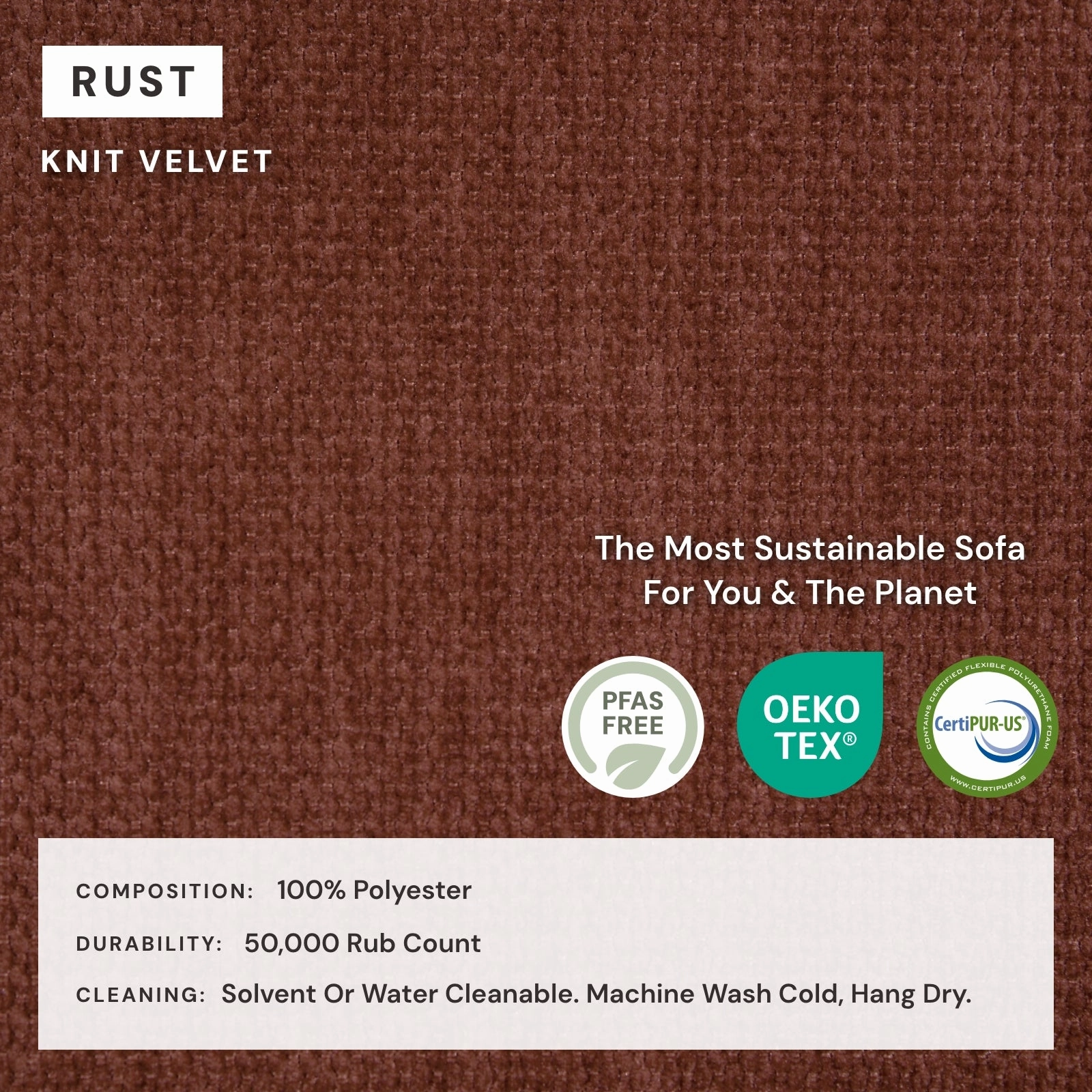 Modular Washable 2-Seater in Rust | Memorix  Seat | Contour Pillow