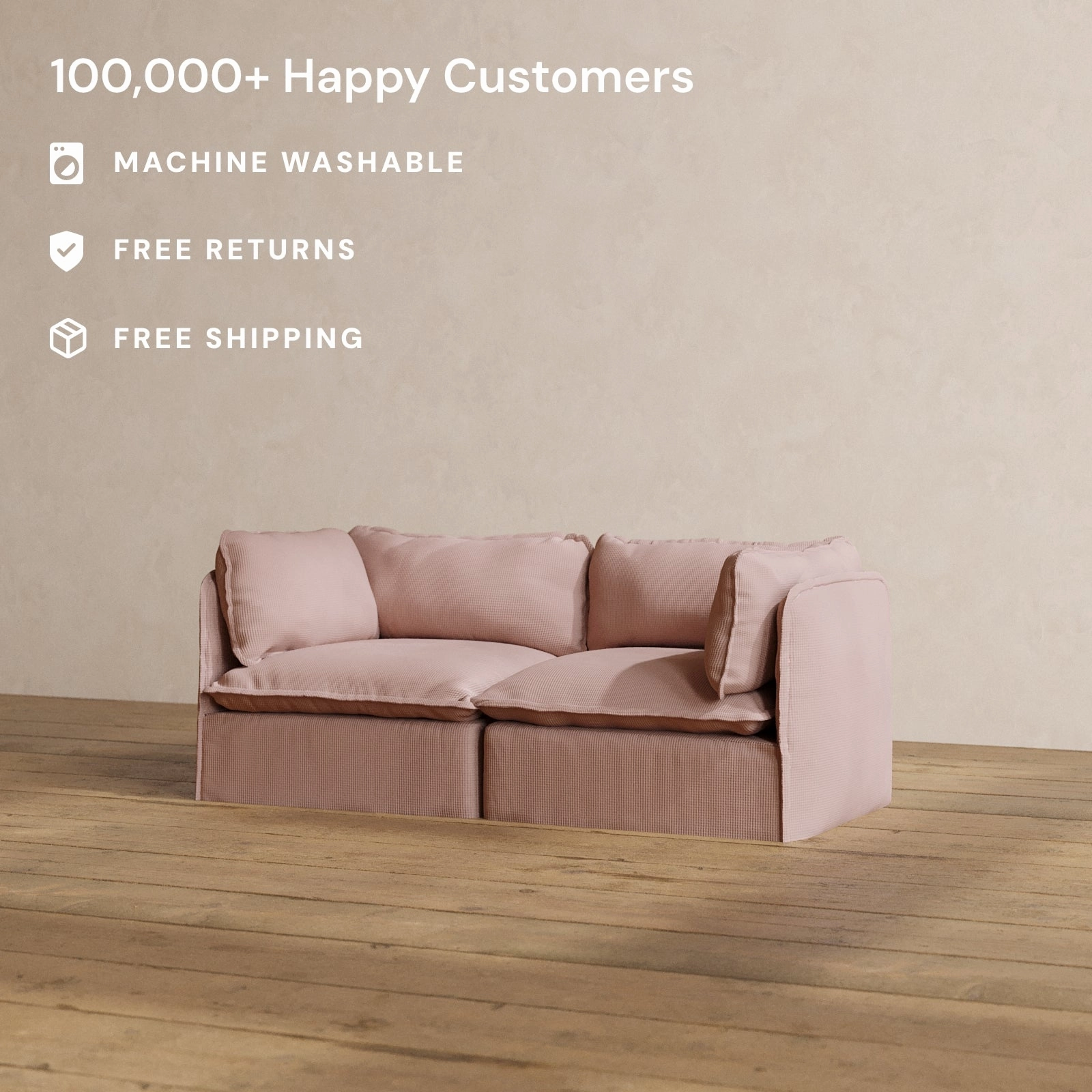 Modular Washable 2-Seater in Sakura | Memorix  Seat | Contour Pillow