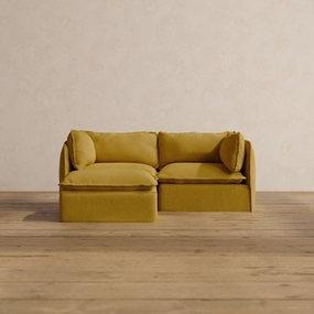 Modular Washable 2-Seater Sectional in Kiiro | Memorix  Seat | Contour Pillow