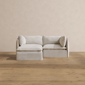 Modular Washable 2-Seater Sectional in Powder | Deluxe  Seat | Cloud Pillow