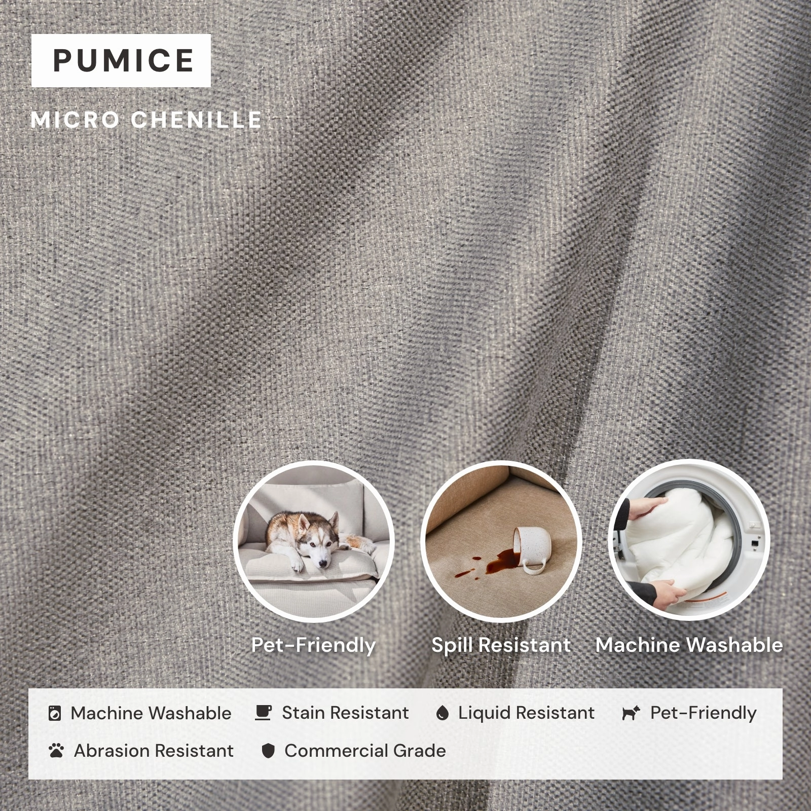Modular Washable 2-Seater Sectional in Pumice | Deluxe  Seat | Cloud Pillow