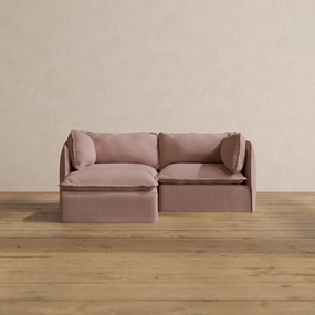 Modular Washable 2-Seater Sectional in Sakura | Memorix  Seat | Contour Pillow