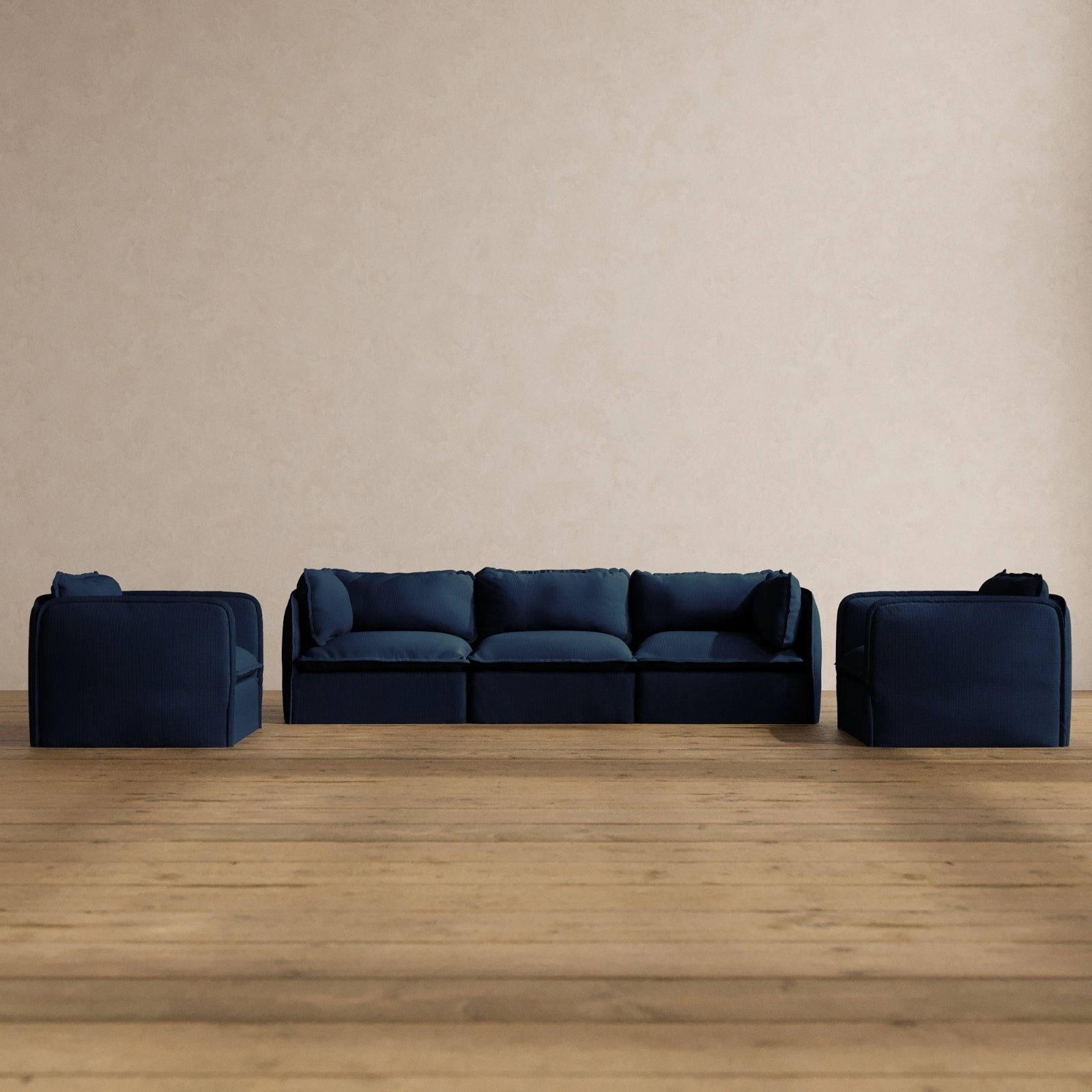 Modular Washable 3-Seater Sofa   Armchair Set in Sumi | Memorix  Seat | Contour Pillow