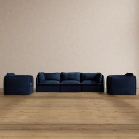 Modular Washable 3-Seater Sofa   Armchair Set in Sumi | Memorix  Seat | Contour Pillow