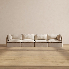 Modular Washable 4-Seater in Oat | Memorix  Seat | Contour Pillow
