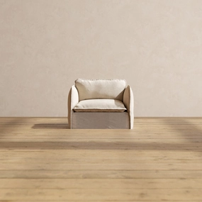 Modular Washable Armchair in Oat | Deluxe  Seat | Cloud Pillow