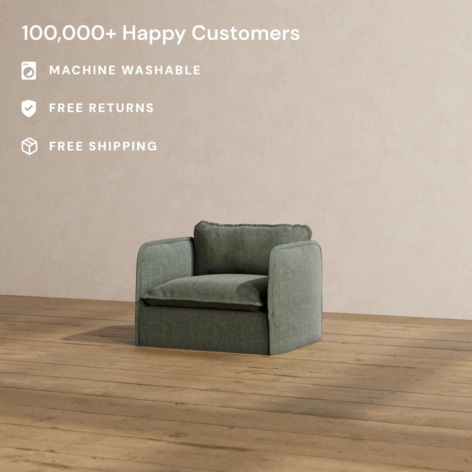 Modular Washable Armchair in Willow | Memorix  Seat | Contour Pillow