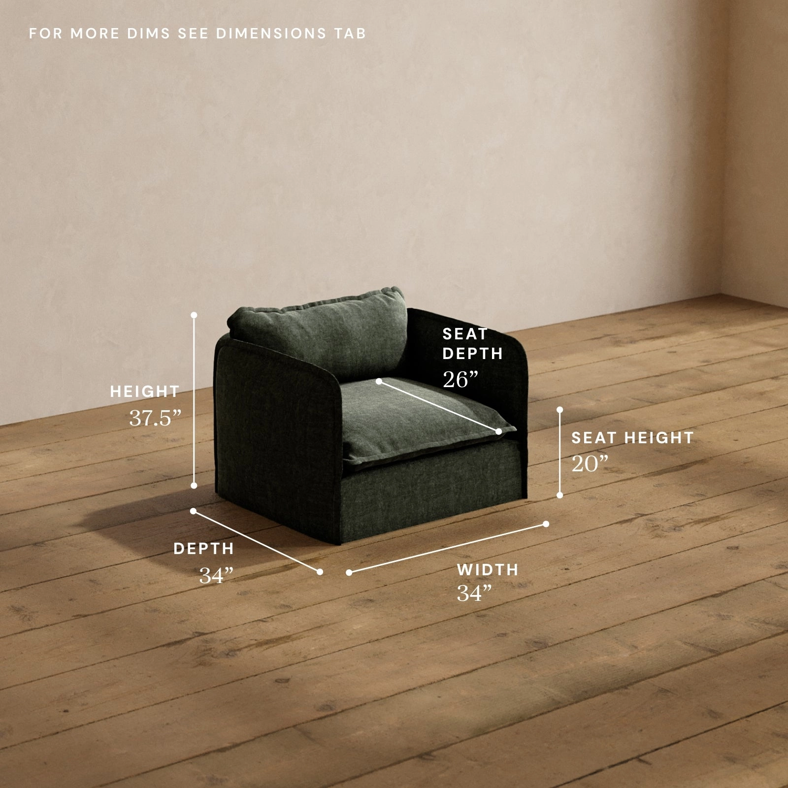 Modular Washable Armchair in Willow | Memorix  Seat | Contour Pillow
