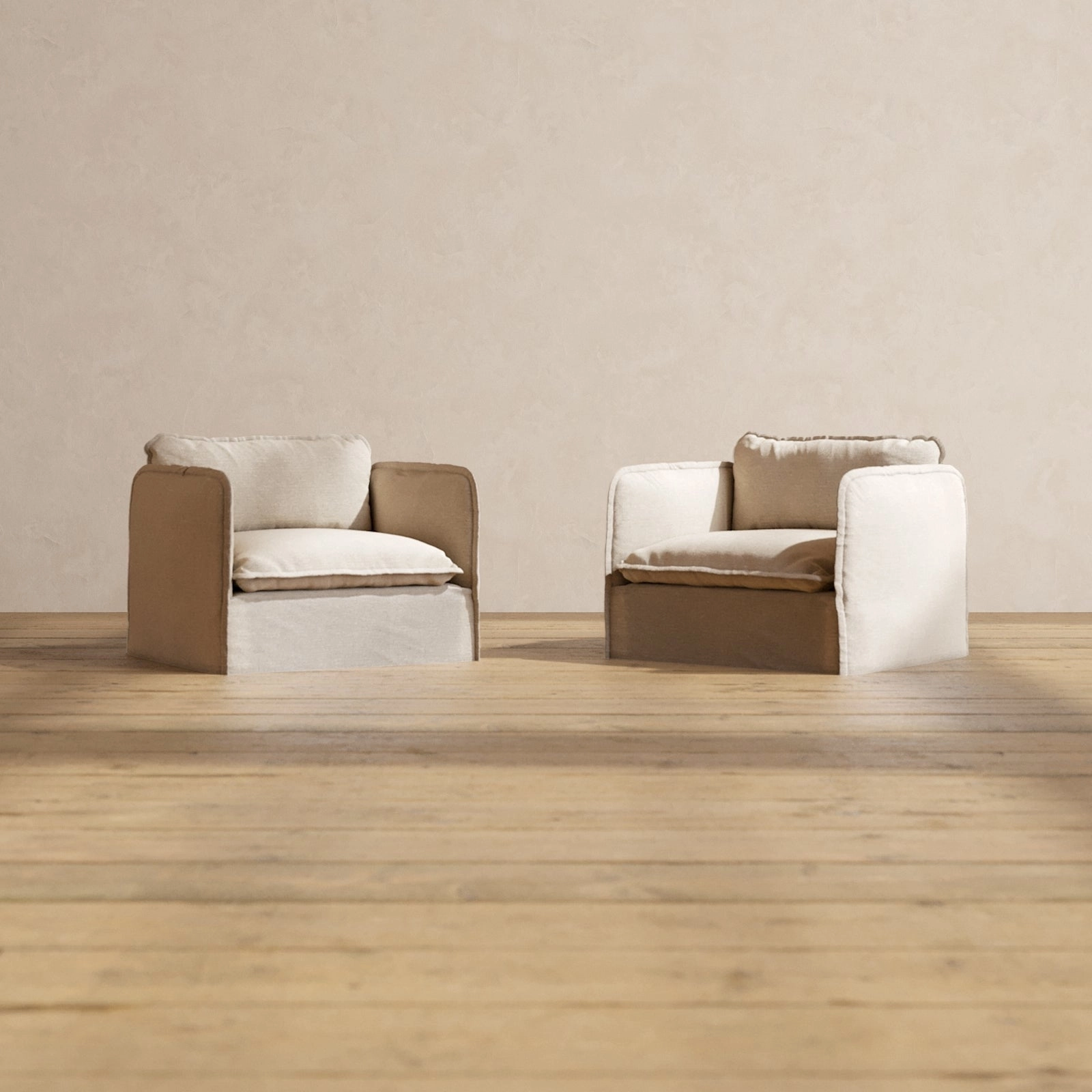 Modular Washable Armchair Set in Oat | Deluxe  Seat | Cloud Pillow