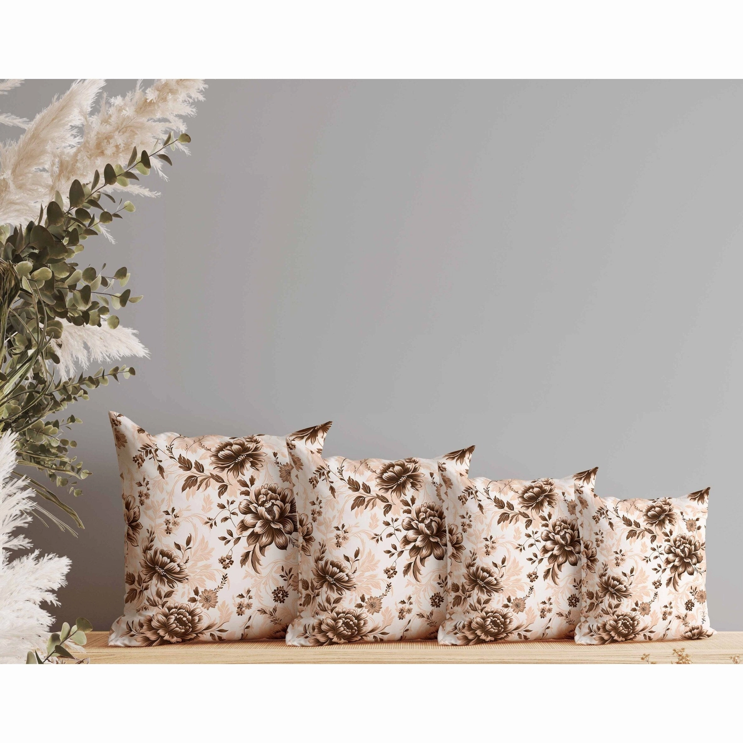 Nature's Canvas Indoor/Outdoor Reversible Throw Pillow Light and Orange