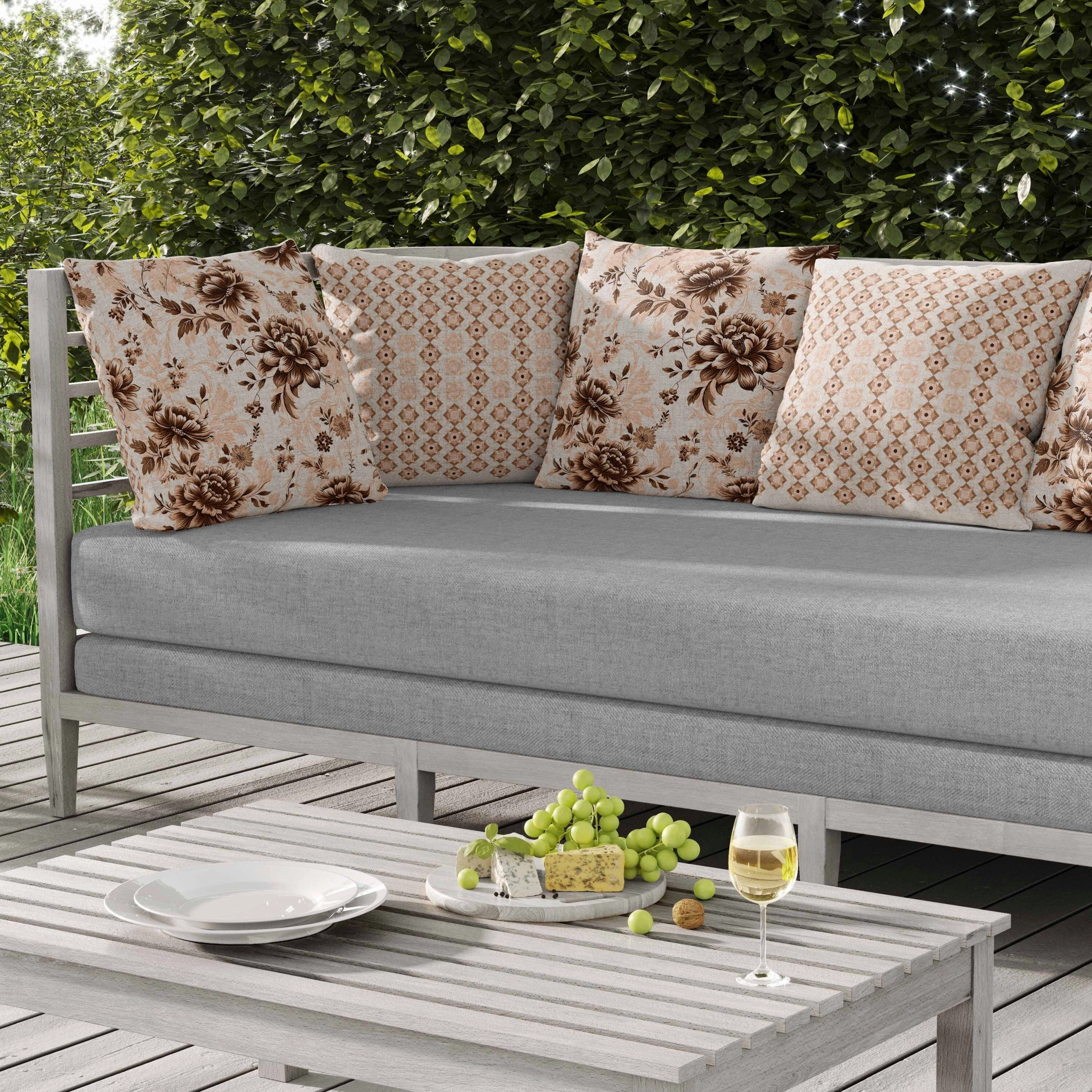 Nature's Canvas Indoor/Outdoor Reversible Throw Pillow Light and Orange