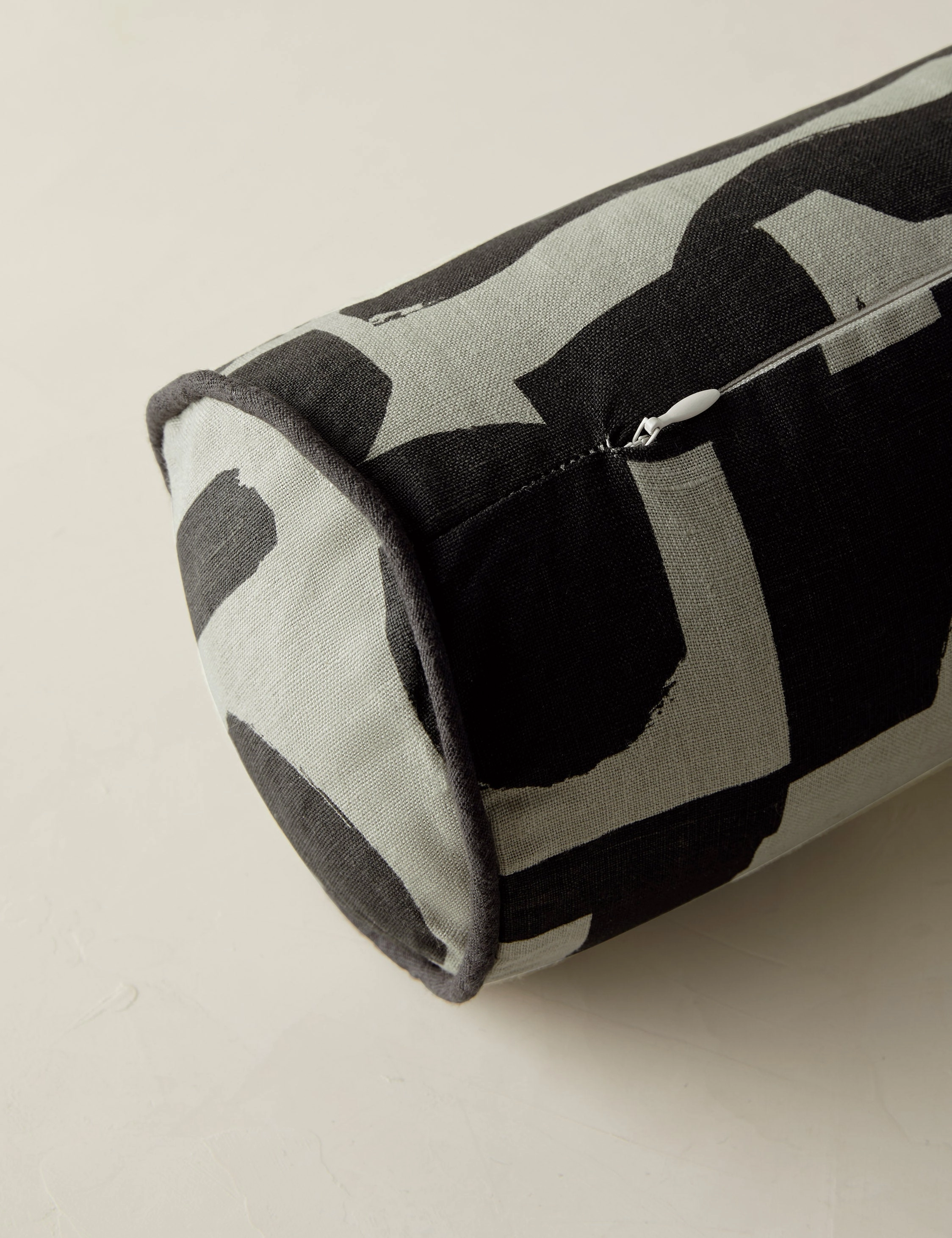 Organic Shapes Linen Bolster Pillow by Sarah Sherman Samuel