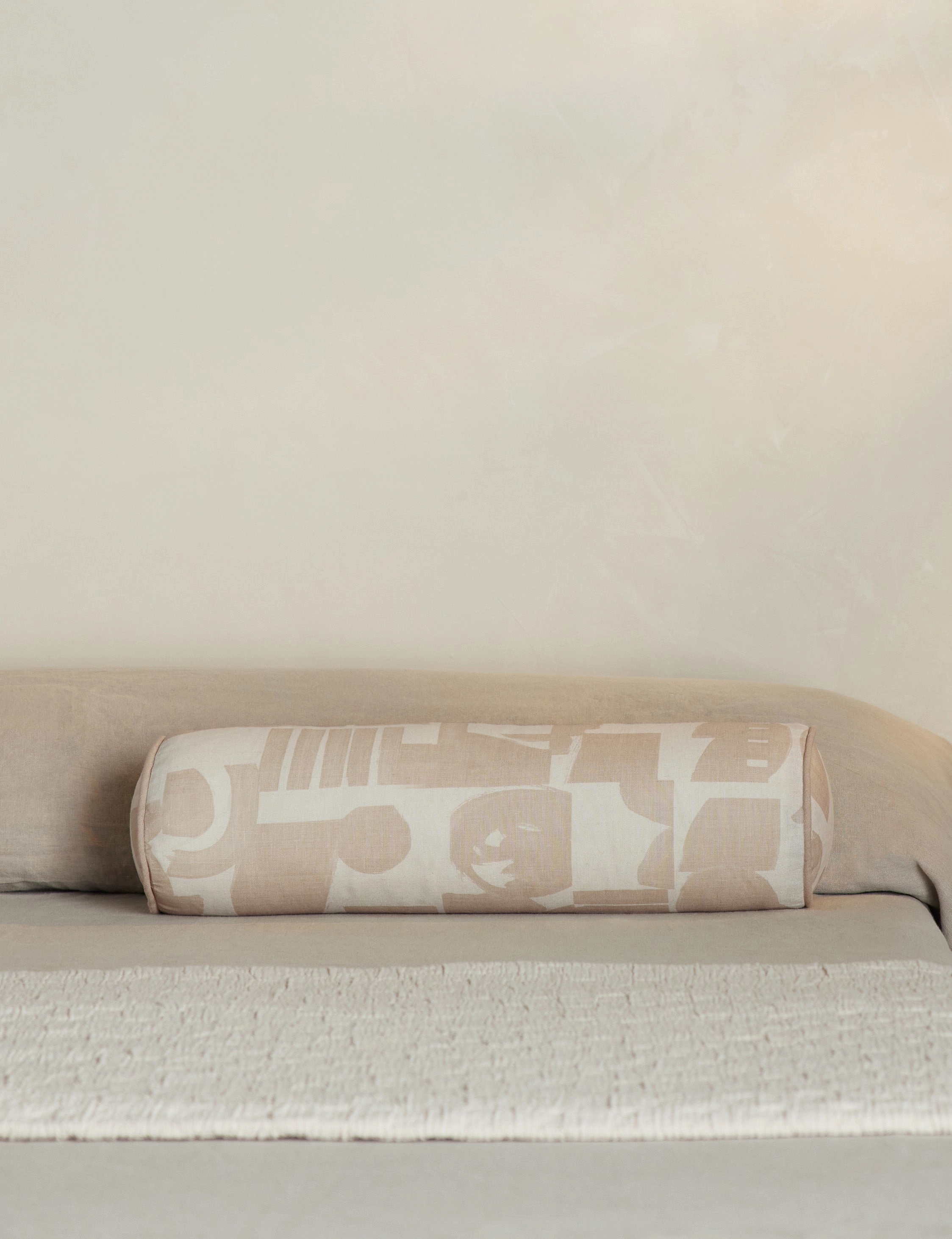 Organic Shapes Linen Bolster Pillow by Sarah Sherman Samuel