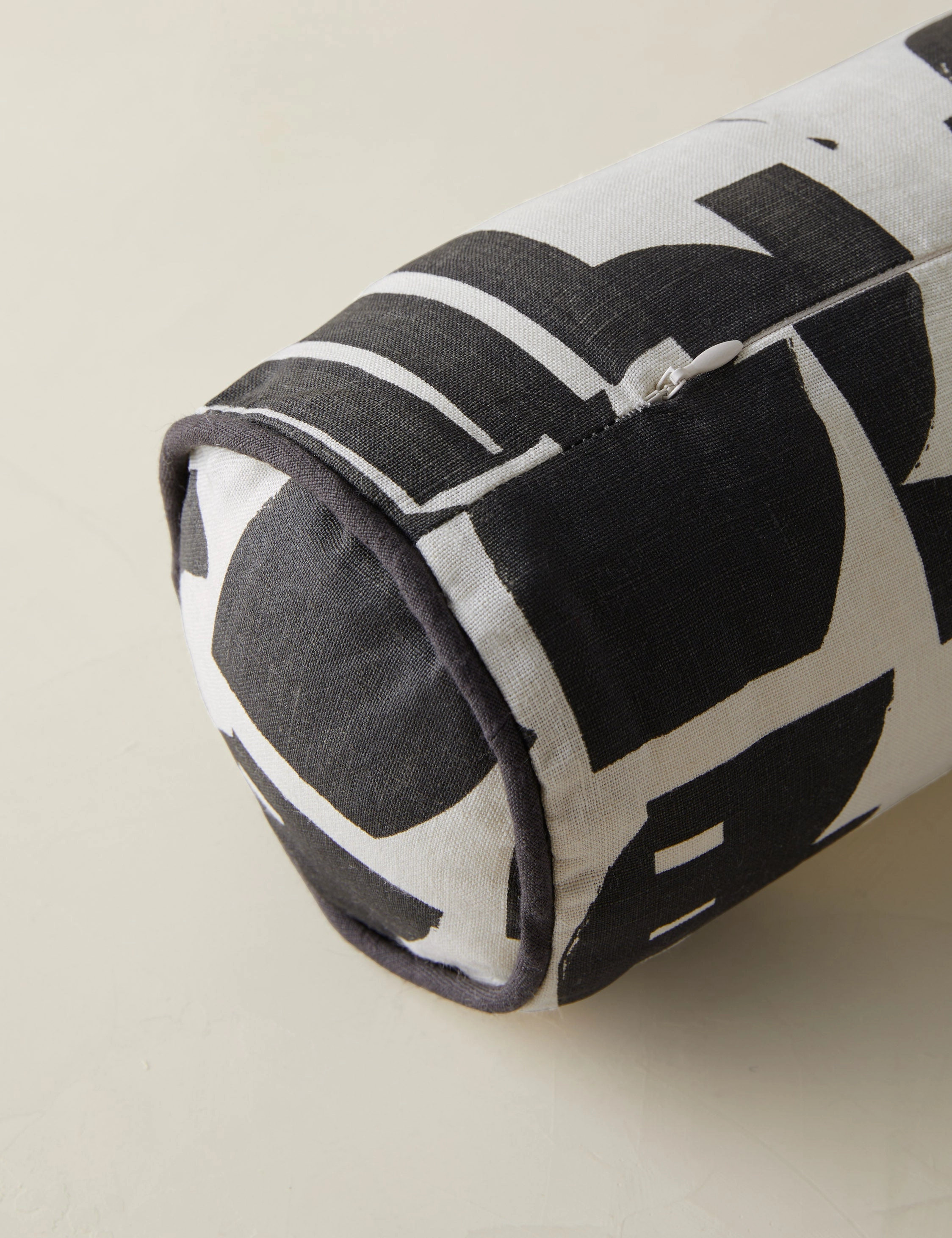 Organic Shapes Linen Bolster Pillow by Sarah Sherman Samuel
