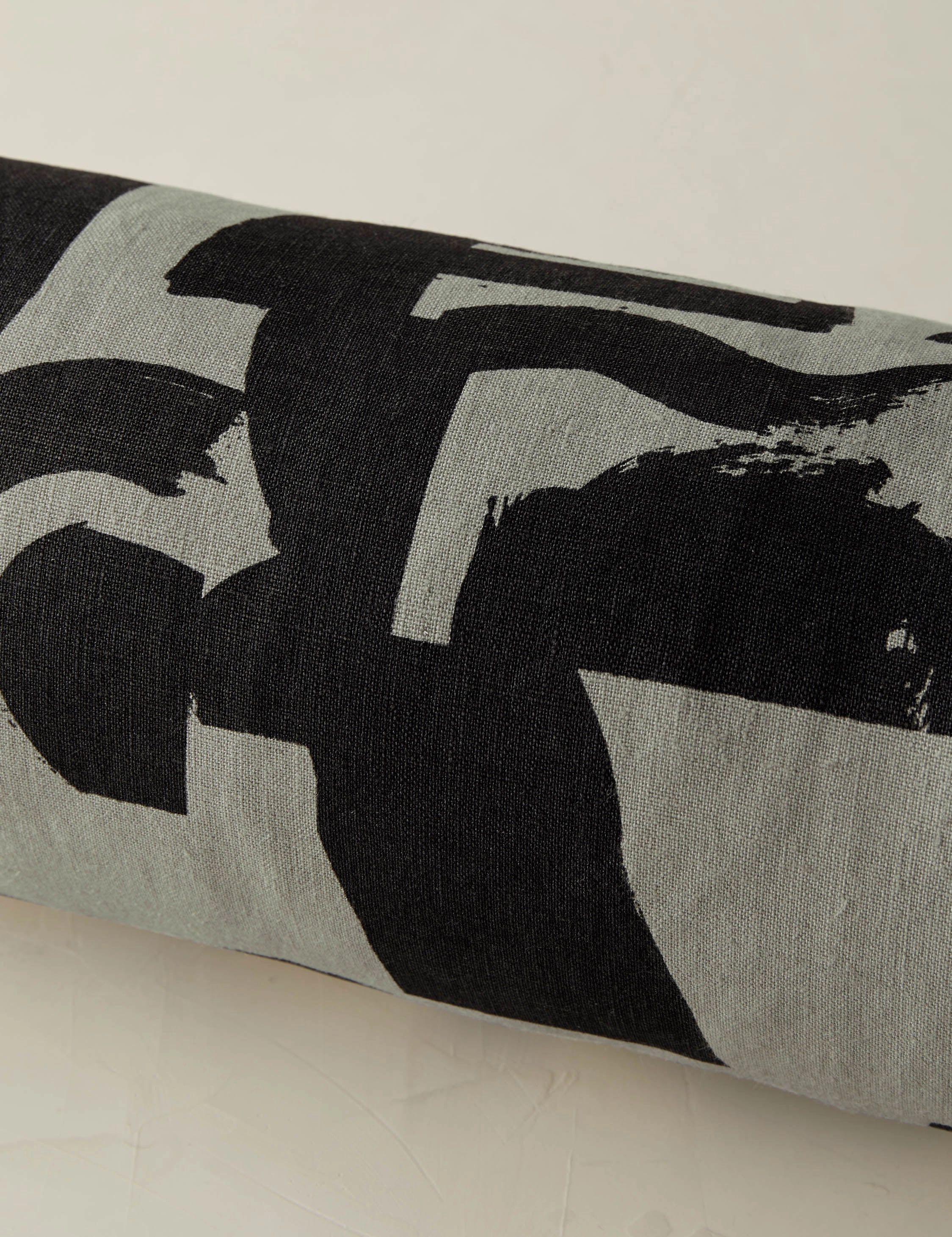 Organic Shapes Linen Bolster Pillow by Sarah Sherman Samuel