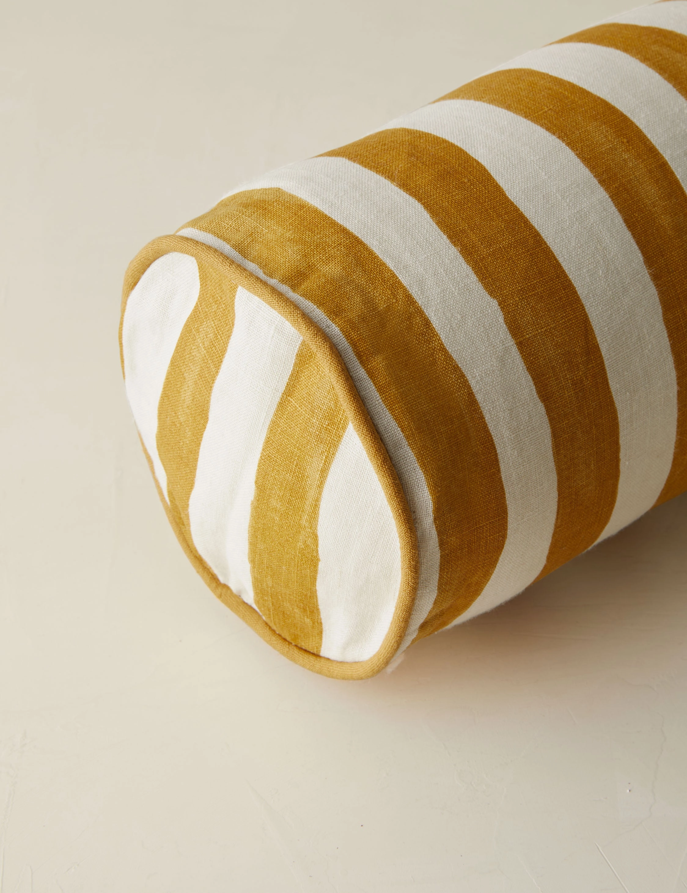 Painterly Stripe Linen Long Bolster Pillow by Sarah Sherman Samuel