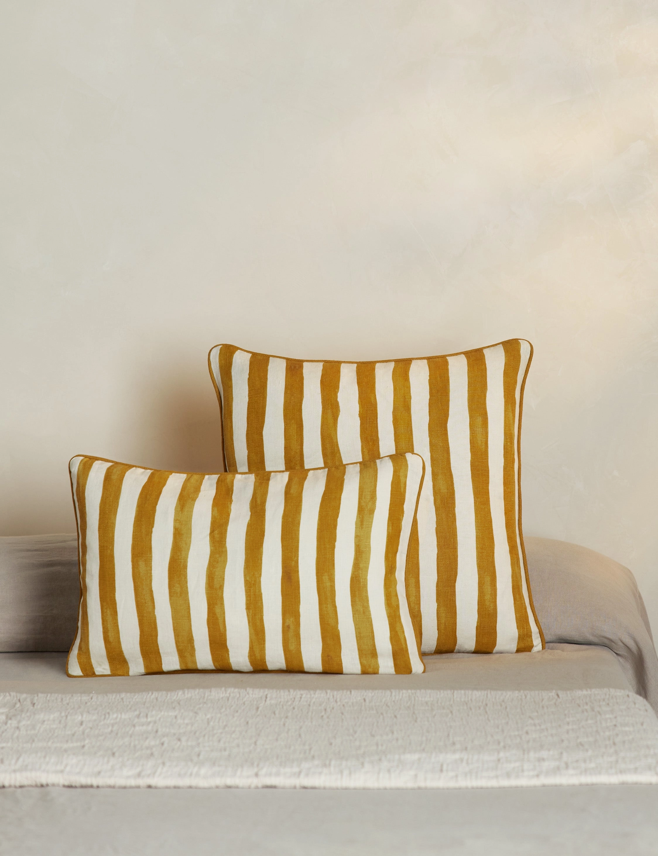 Painterly Stripe Linen Pillow by Sarah Sherman Samuel