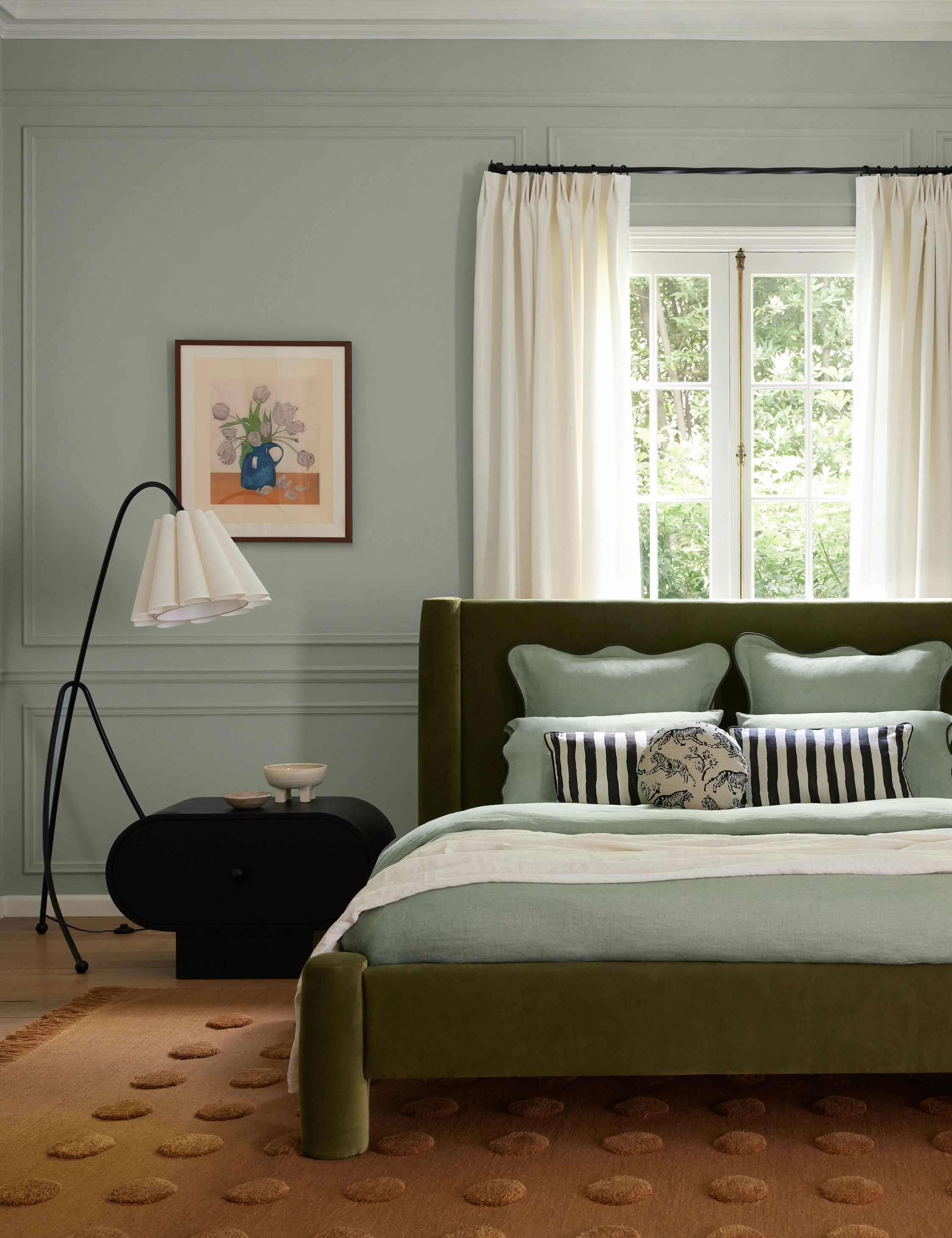 Painterly Stripe Linen Pillow by Sarah Sherman Samuel