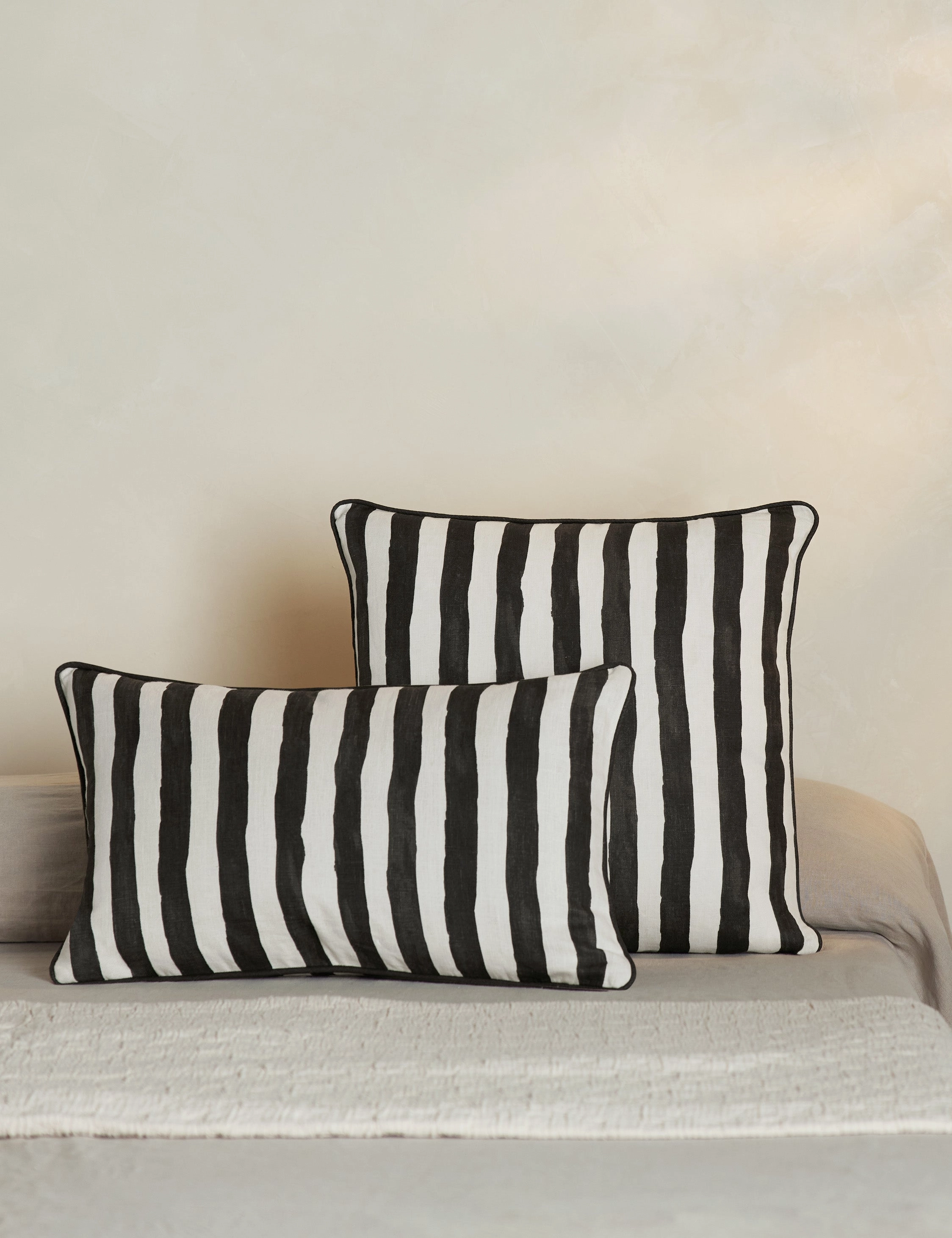 Painterly Stripe Linen Pillow by Sarah Sherman Samuel