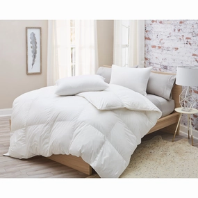 Premium German Batiste White Goose Down Comforter - Down Proof Cotton Shell - 800 Fill Power