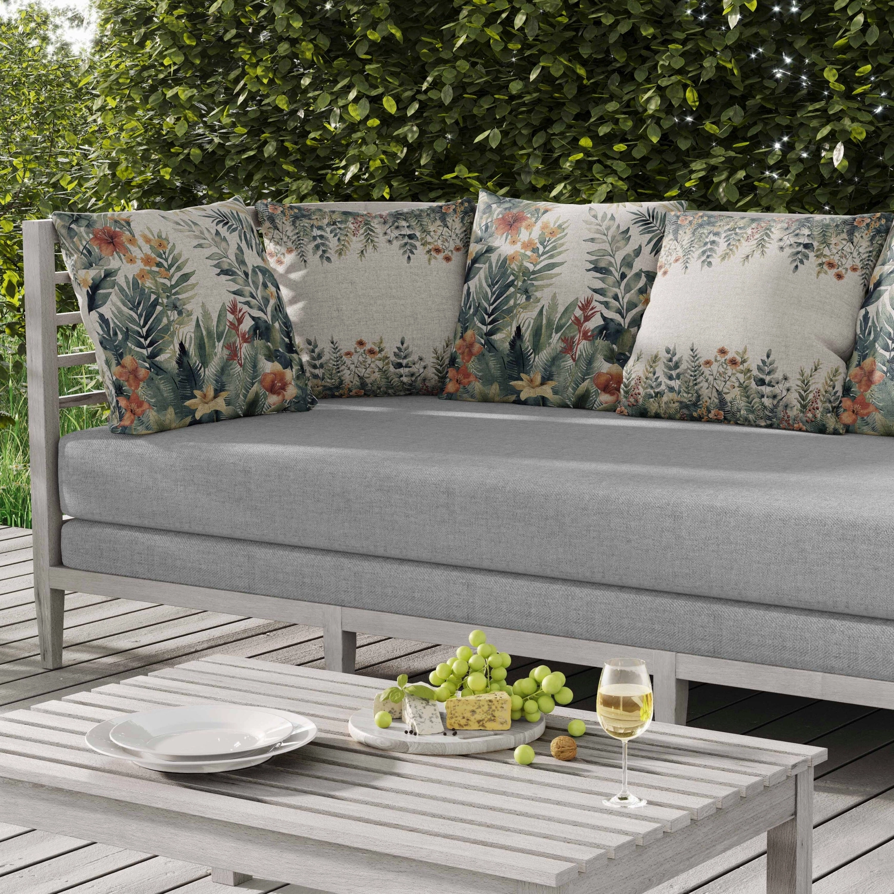 Rainforest Dream Indoor/Outdoor Reversible Throw Pillow Green and Rust