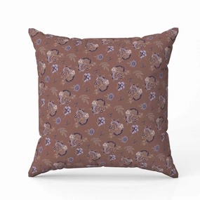 Rose Dreams Indoor/Outdoor Reversible Throw Pillow Brown and Blue