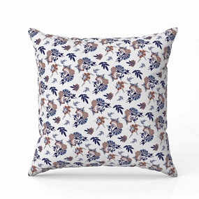 Rose Dreams Indoor/Outdoor Reversible Throw Pillow White and Blue