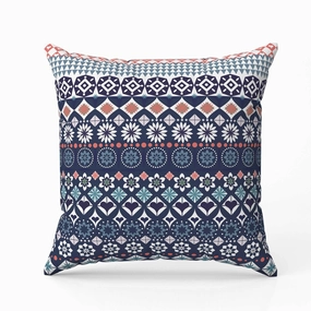 Shape Synergy Faux Suede Reversible Throw Pillow Blue and Cyan