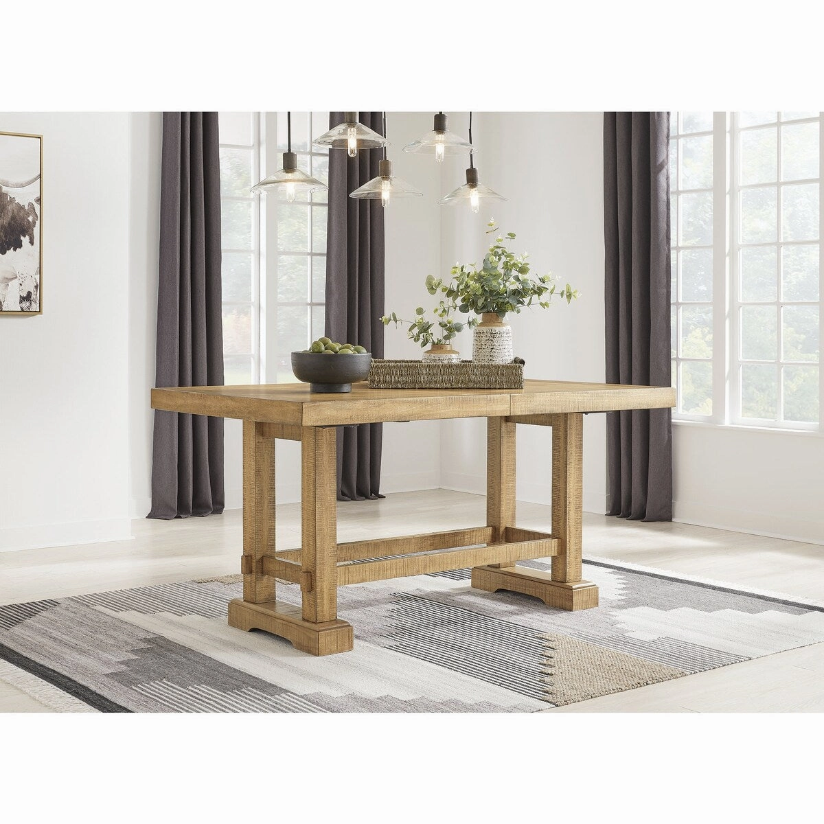 Signature Design by Ashley Havonplane Brown Counter Height Dining Extension Table - 41.75 W x 108 D x 36.25 H
