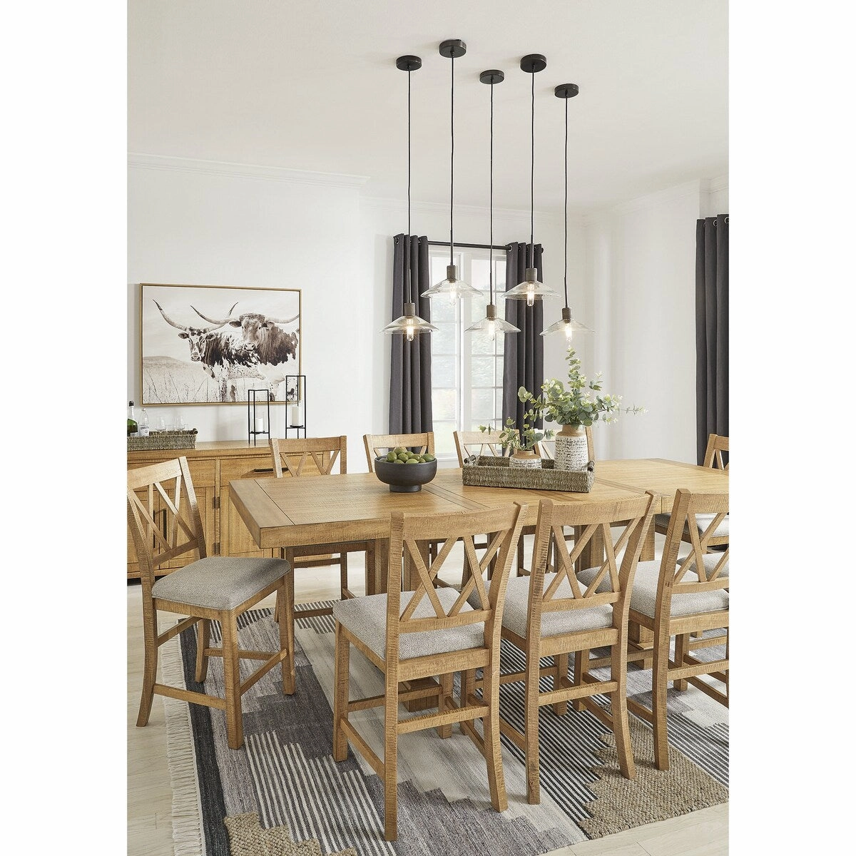 Signature Design by Ashley Havonplane Brown Counter Height Dining Extension Table - 41.75 W x 108 D x 36.25 H